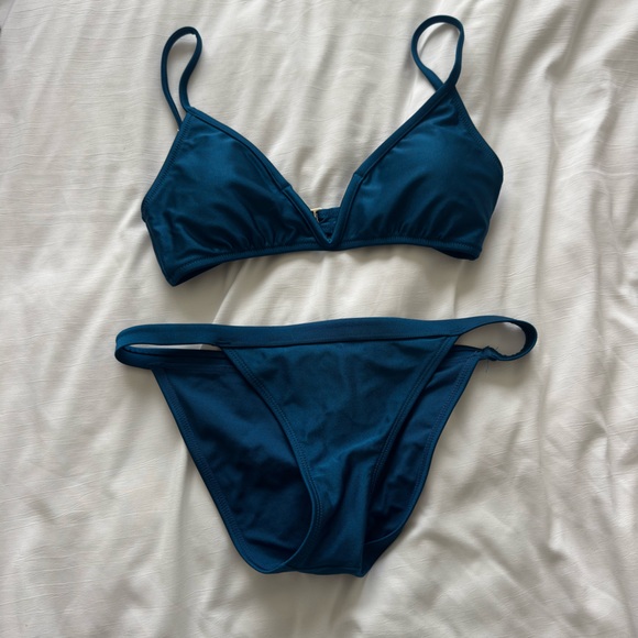 Express Shiny Blue Bikini Set - Picture 1 of 2